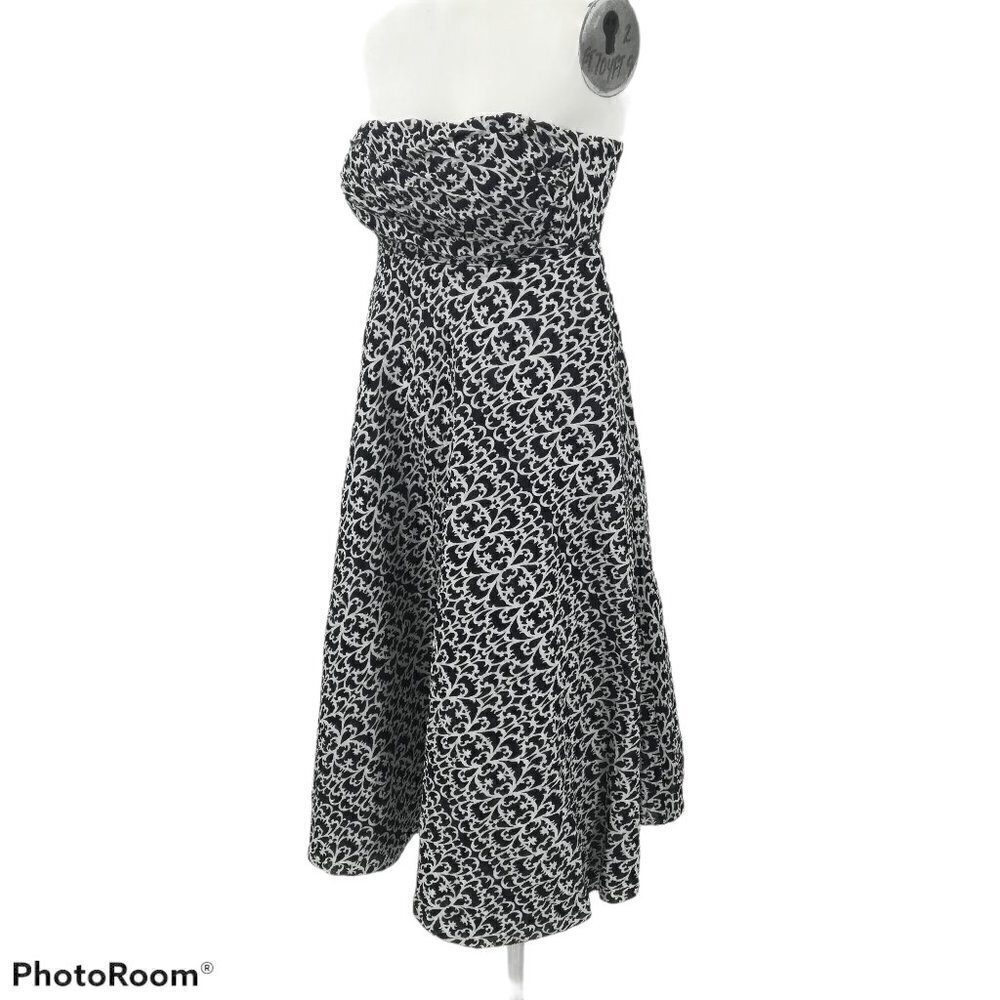 J.Crew Scroll Fit and Flare Strapless Dress Size 2
